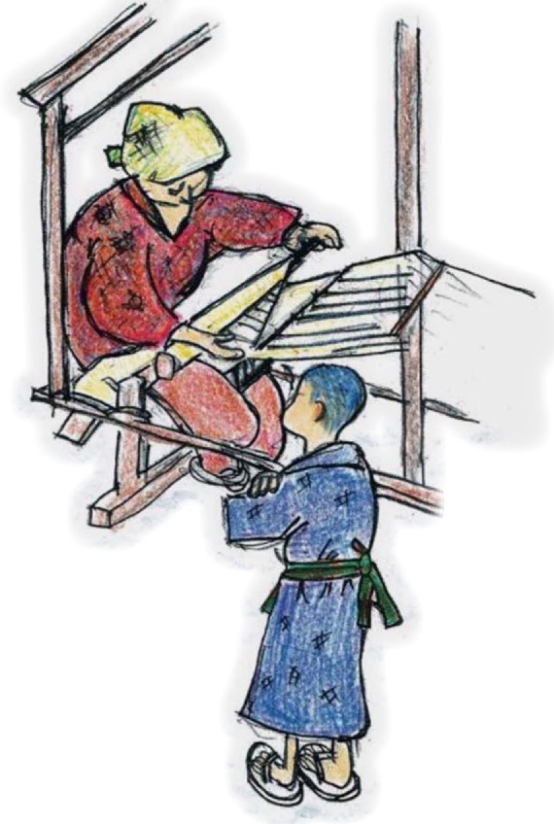 Manually operated wooden shuttlecock loom